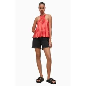 New All Saints Verna Nila Silk Blend Top US 6, Eur 38